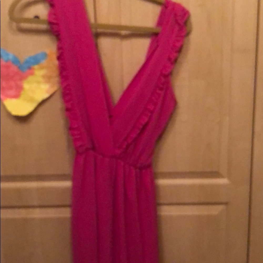 Hot pink long dress